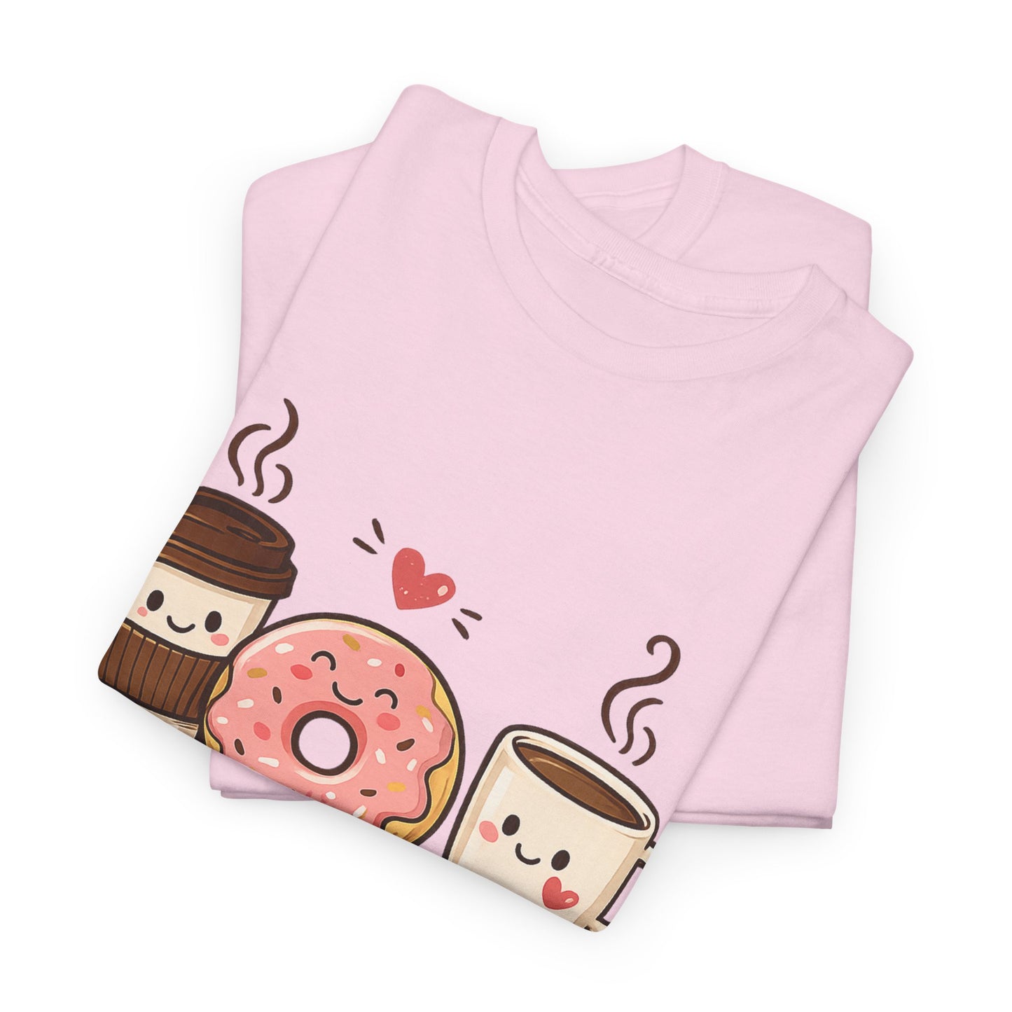 Brew Crew Coffee Donut T-Shirt, Cute Coffee Lover Tee, Breakfast Graphic Shirt, Cafe Aesthetic Gift, Unisex Heavy Cotton Gildan 5000 Tee