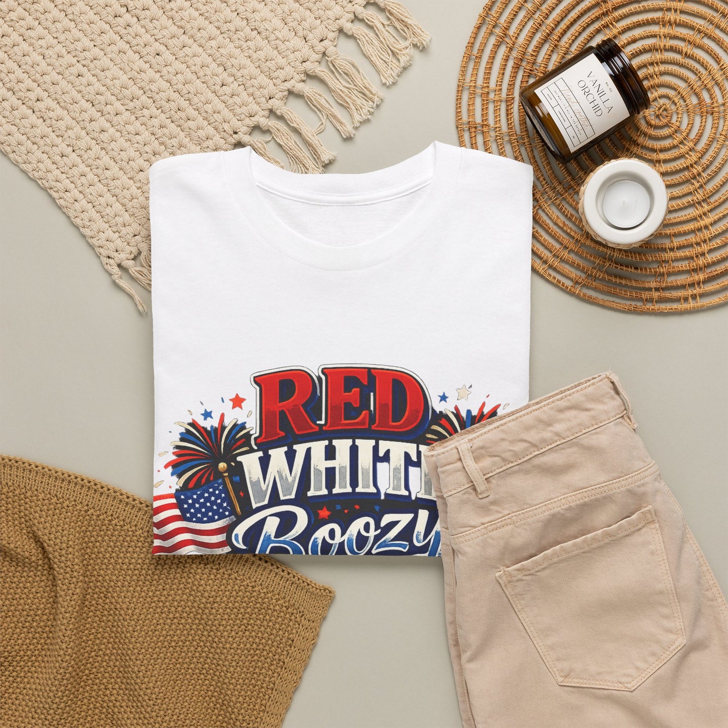 Red White & Boozy T-Shirt | Funny 4th of July Beer Shirt | Patriotic Drinking Tee | Let's Get Lit Independence Day Graphic