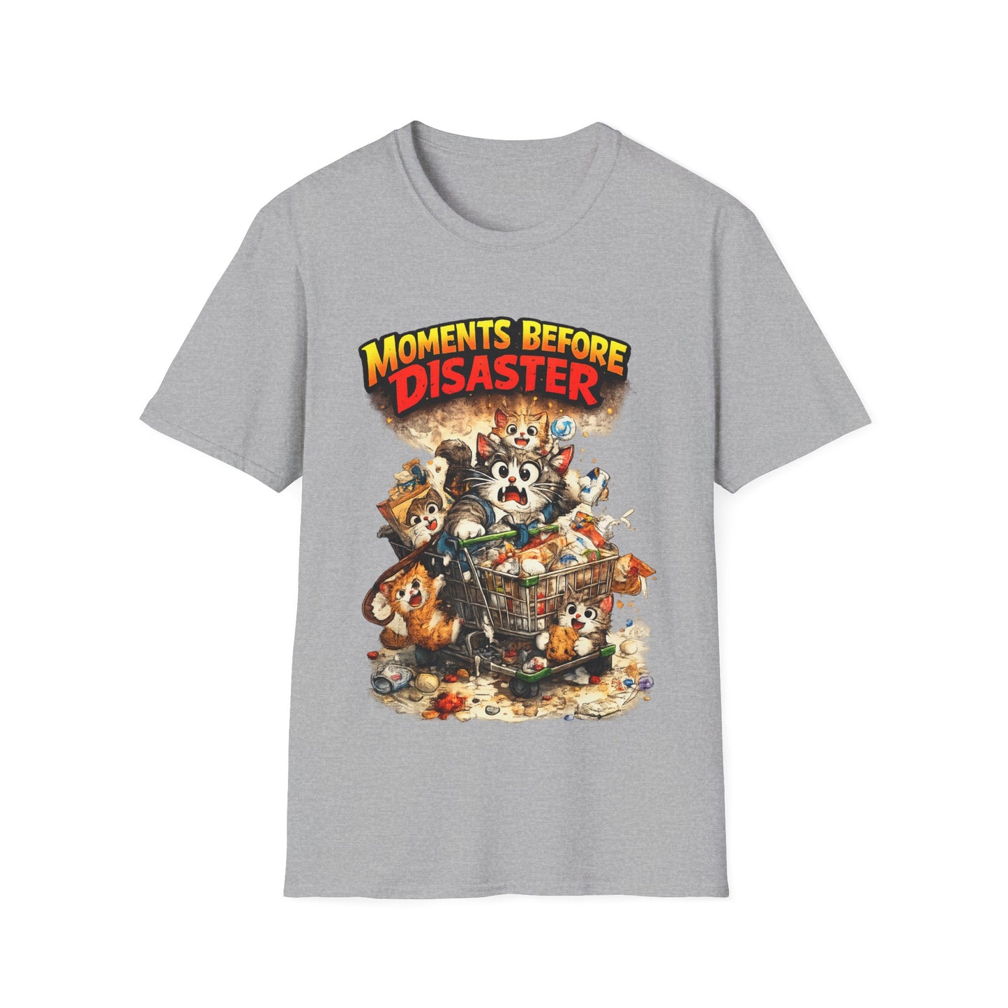 Moments Before Disaster Cat Shirt – Funny Kitten Chaos T-Shirt, Cute Cat Mom Graphic Tee, Vintage Cartoon Cat Shirt