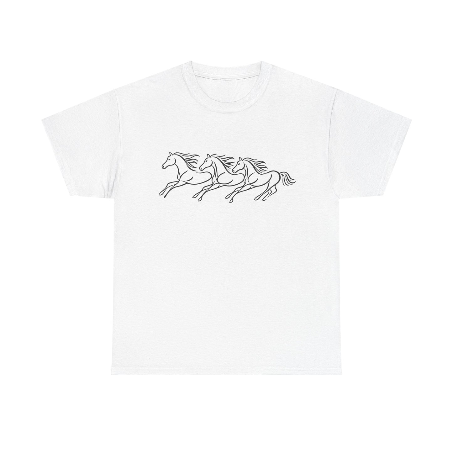 Running Horses T-Shirt, Minimalist Horse Line Art Tee, Equestrian Shirt, Horse Lover Gift