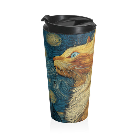 Artistic Pet Travel Mug – Stainless Steel Coffee Tumbler for Dog & Cat Lovers, Animal Lover Gift, Reusable Drinkware for Home & Travel