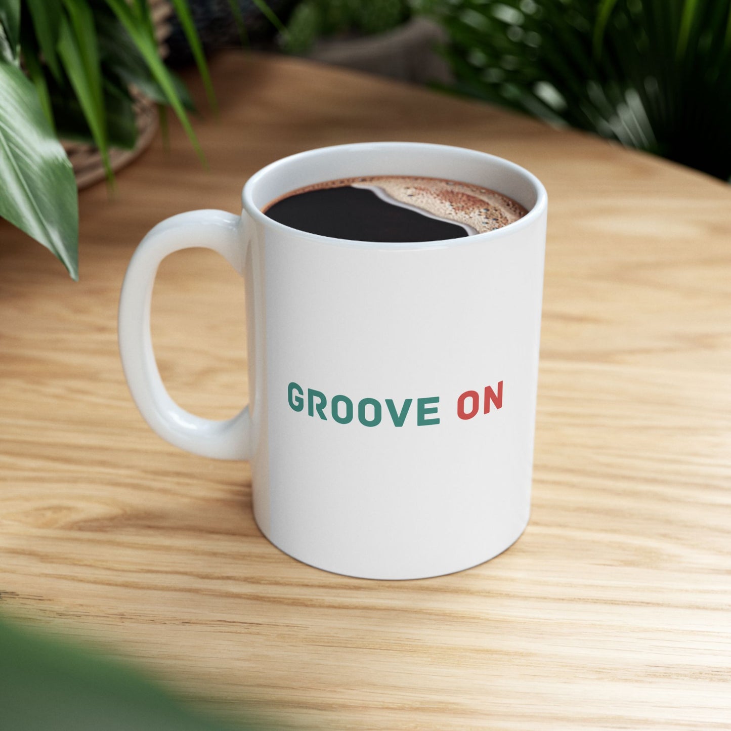 Motivational Coffee Mug | Fun Ceramic Cup with Groove On Quote, Inspirational Gift for Coffee Lovers, 11oz & 15oz Drinkware