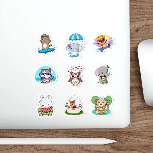 Colorful Die-Cut Animal Stickers for Kids | Cute Playful Sticker Pack, Fun Party Favors, Scrapbook & Journal Decor, Gift for Friends