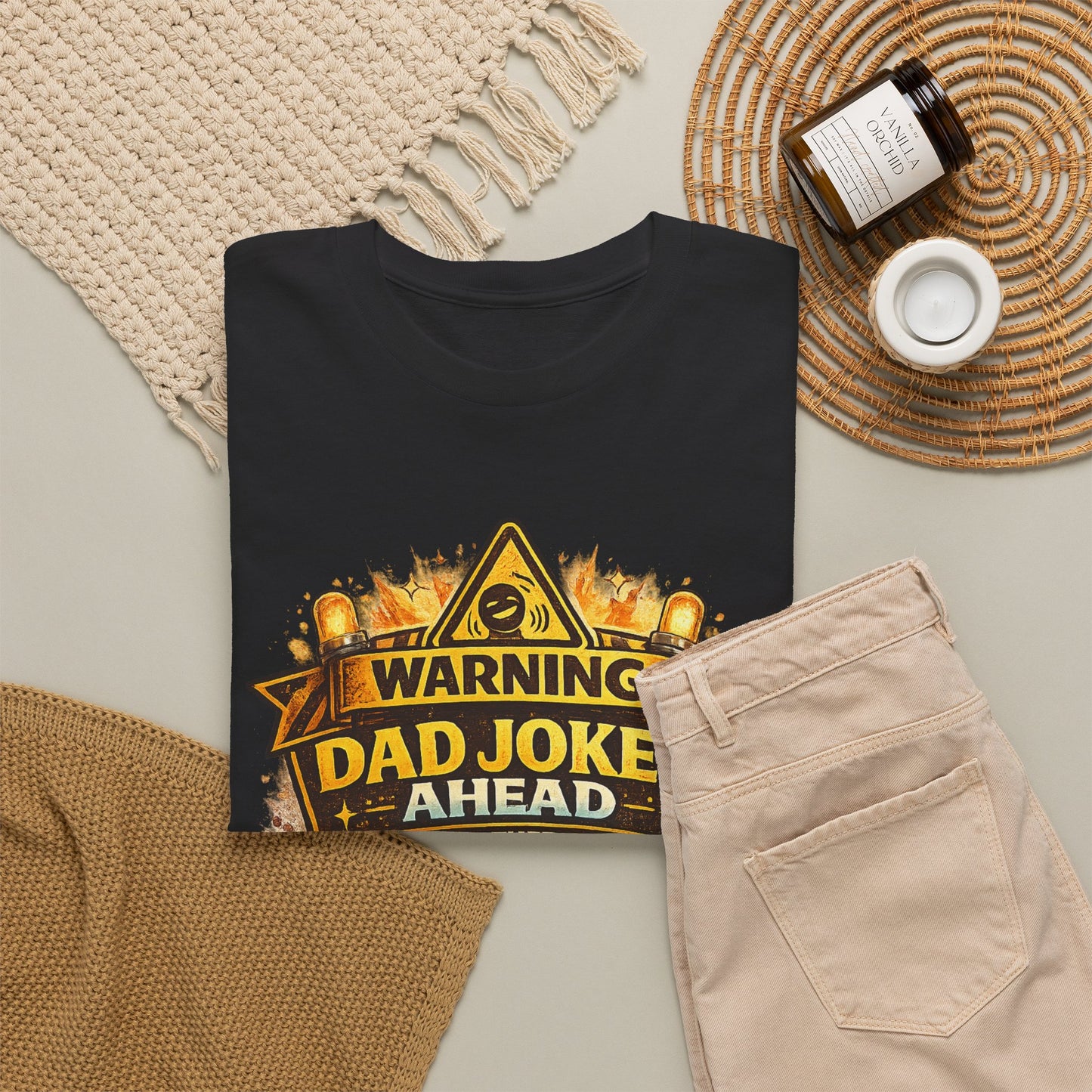 Warning Dad Jokes Ahead Shirt | Funny Fathers Day Grill Beer Tee | Dad BBQ Humor Graphic Shirt