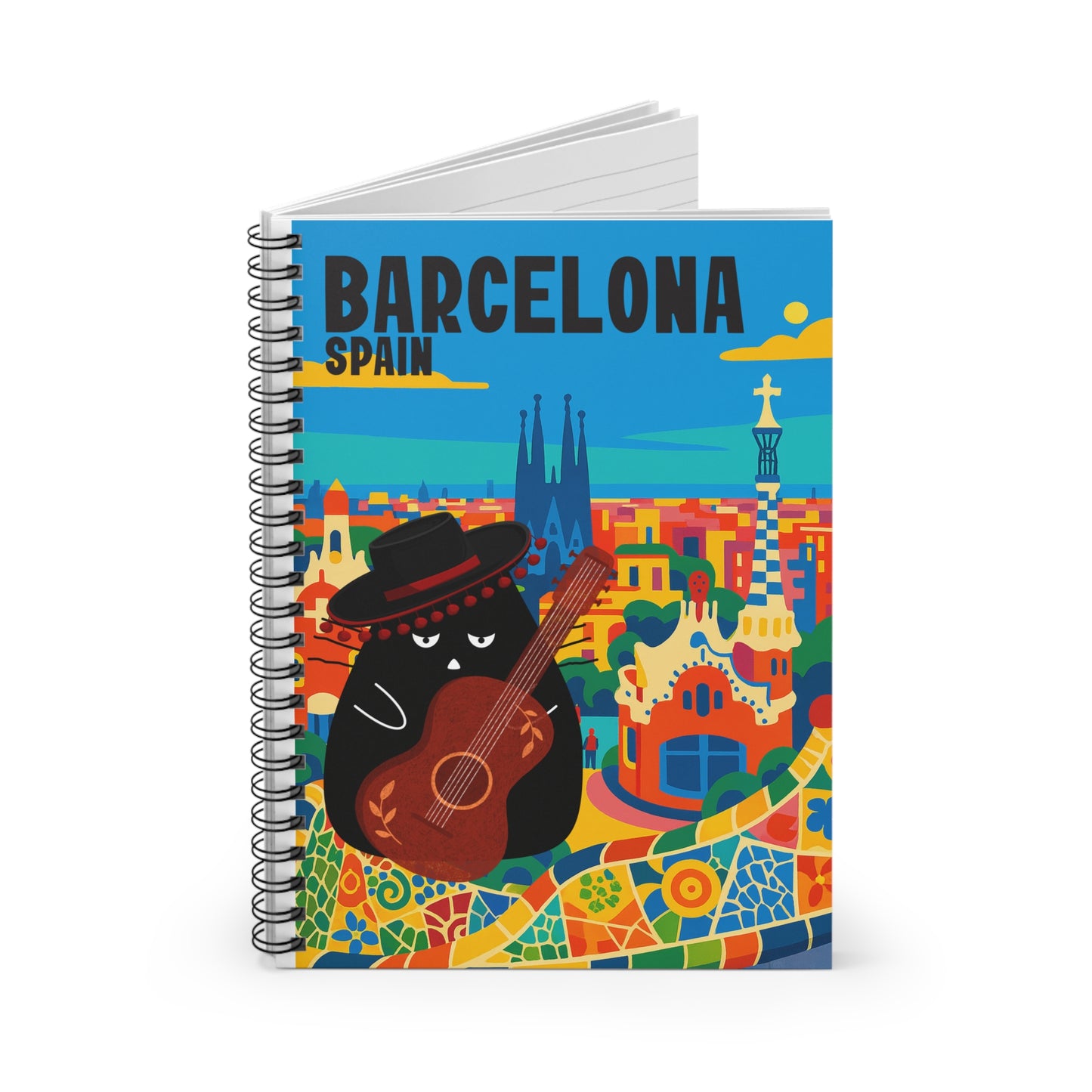 Barcelona Spiral Notebook – Travel Journal Gift, Art-Inspired Stationery, Ruled Pages for Students, Writers & Creatives