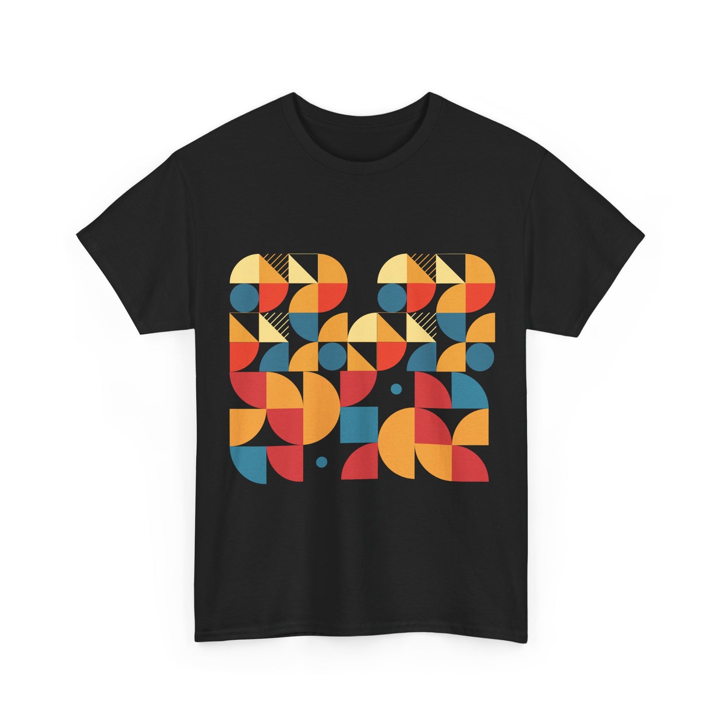 Retro Geometric T-Shirt, Colorful Mid Century Modern Graphic Tee, Abstract Shapes Shirt, Unisex Minimal Art Tee, Hipster Casual Top