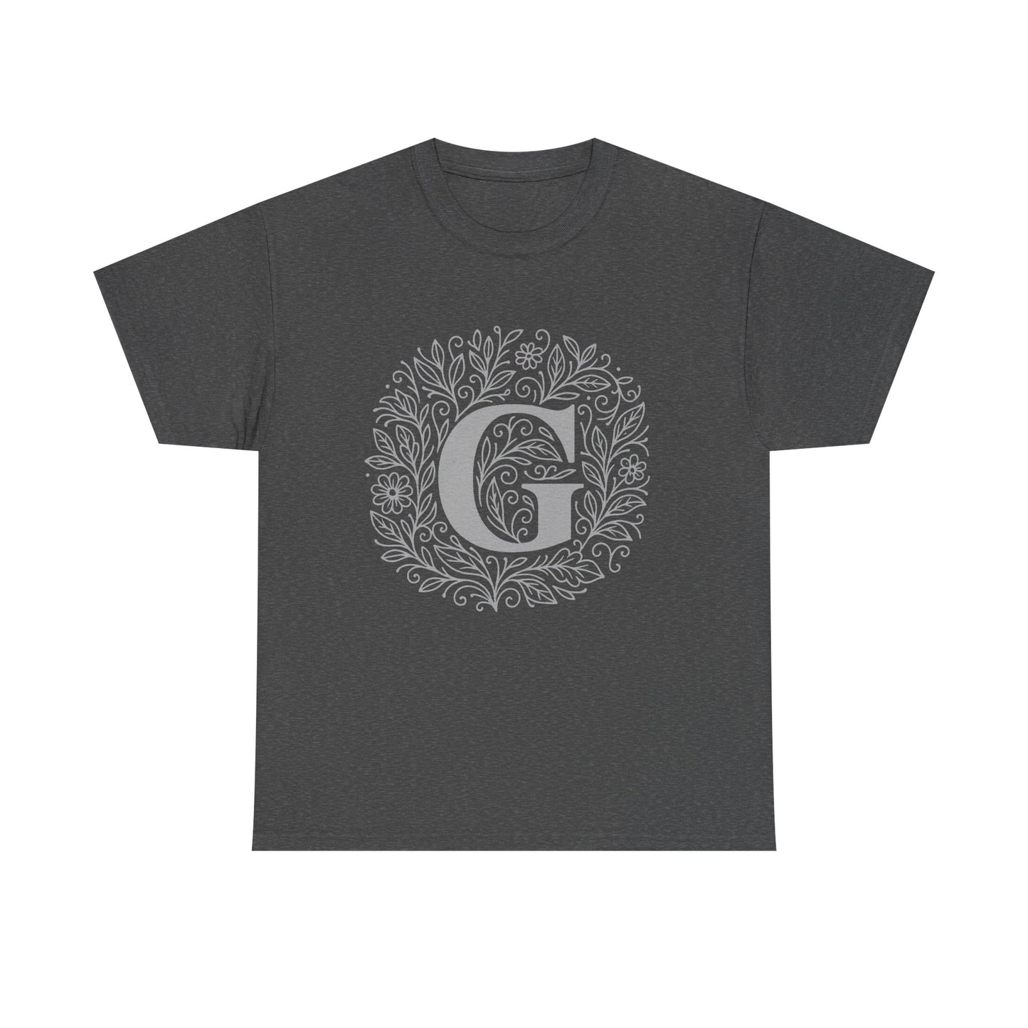 Personalized Initial G, Unisex Heavy Cotton Tee, Custom Graphic T-Shirt, Gifts for Her, Birthday, Casual Wear, Women's Fashion