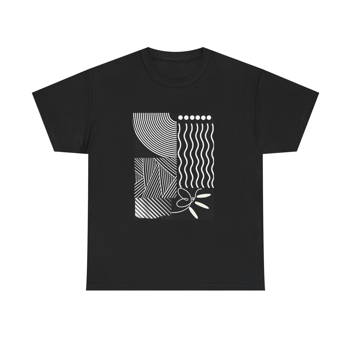 Abstract Geometric Graphic T-Shirt | Minimalist Monochrome Art Tee | Modern Black Unisex Shirt