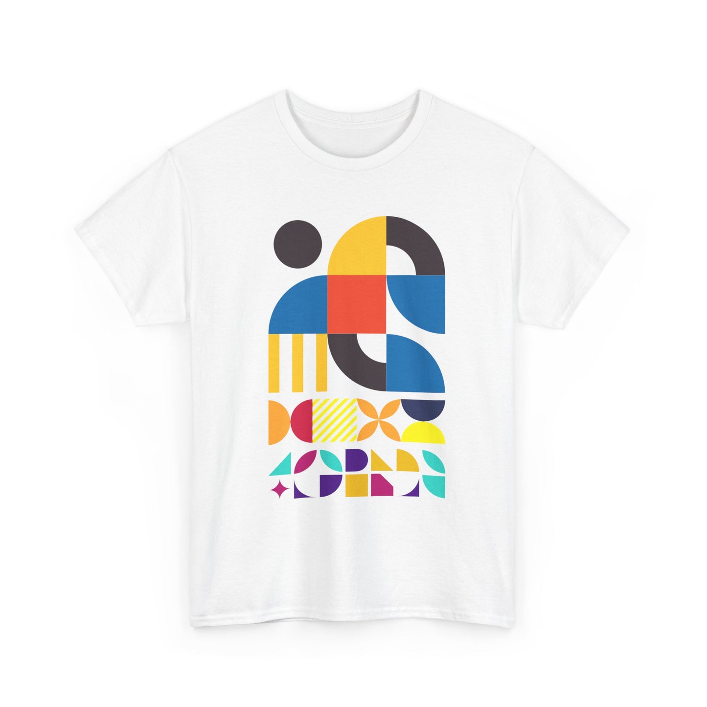 Abstract Geometric Shapes T-Shirt, Mid Century Modern Graphic Tee, Colorful Retro Pattern Shirt, Minimalist Art Unisex Tee, Modern Design Top