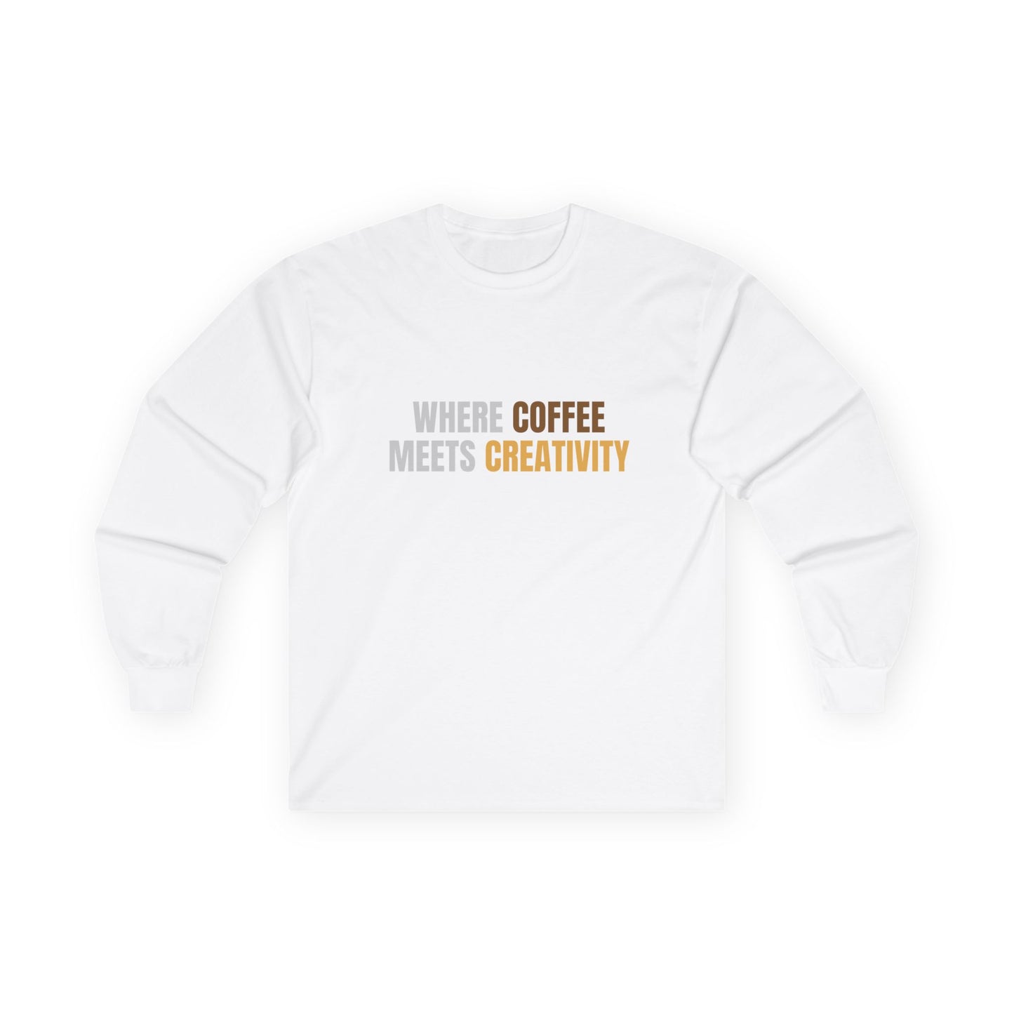 Coffee Meets Creativity Shirt | Coffee Lover Long Sleeve Graphic Tee | Barista Gift