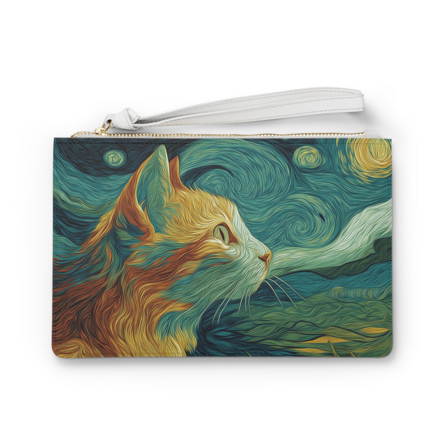 Cat-Themed Clutch Bag – Stylish Cat Pouch, Artistic Zipper Bag, Unique Gift for Pet Lovers, Cute Feline Accessory