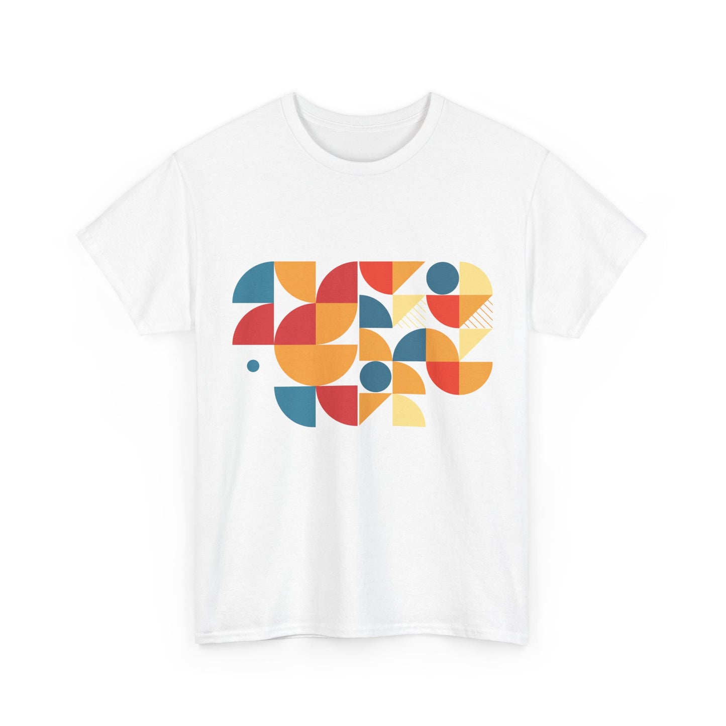 Mid Century Modern Geometric T-Shirt, Retro Abstract Shapes Tee, Color Block Graphic Shirt, Minimalist Art Unisex Tee, Modern Casual Top