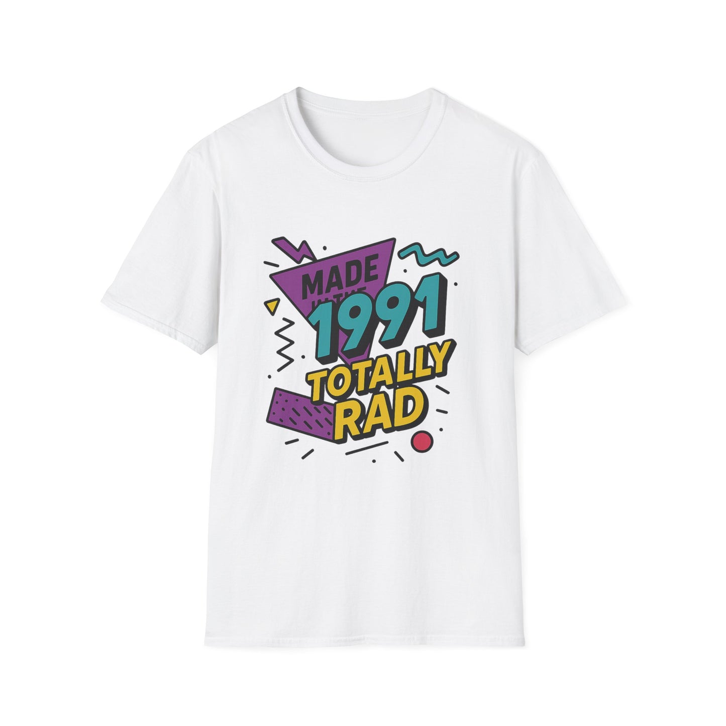 Made in 1991 Totally Rad T-Shirt Retro 90s Birthday Vintage Tee