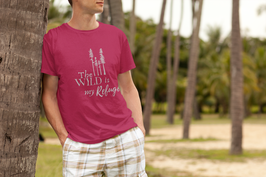 Men’s 100% Cotton Tee – The Wild Is My Refuge | Lightweight, Nature-Inspired Style