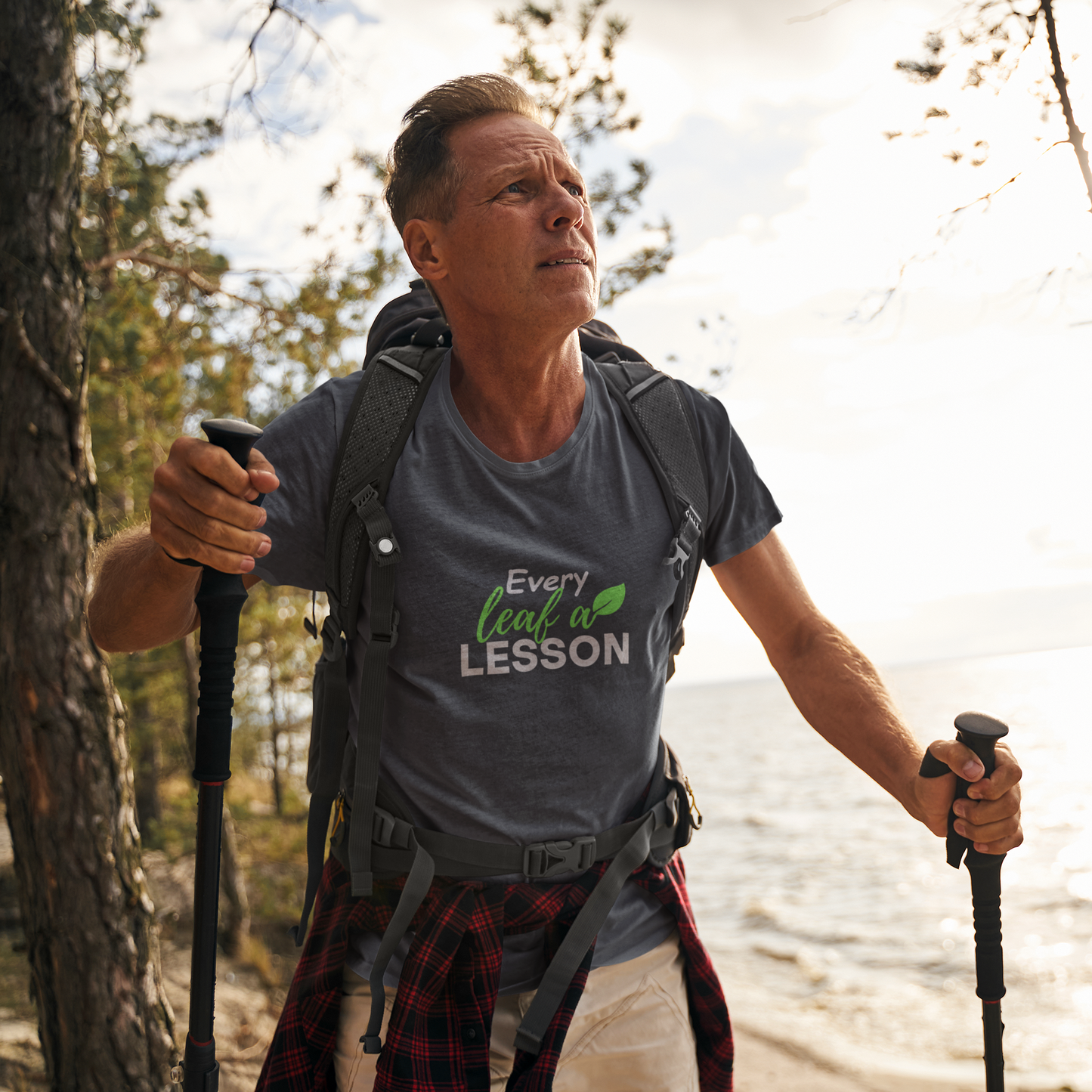Unisex Nature Tee – Every Leaf a Lesson | Softstyle Shirt with Twill Shoulders & Ribbed Collar