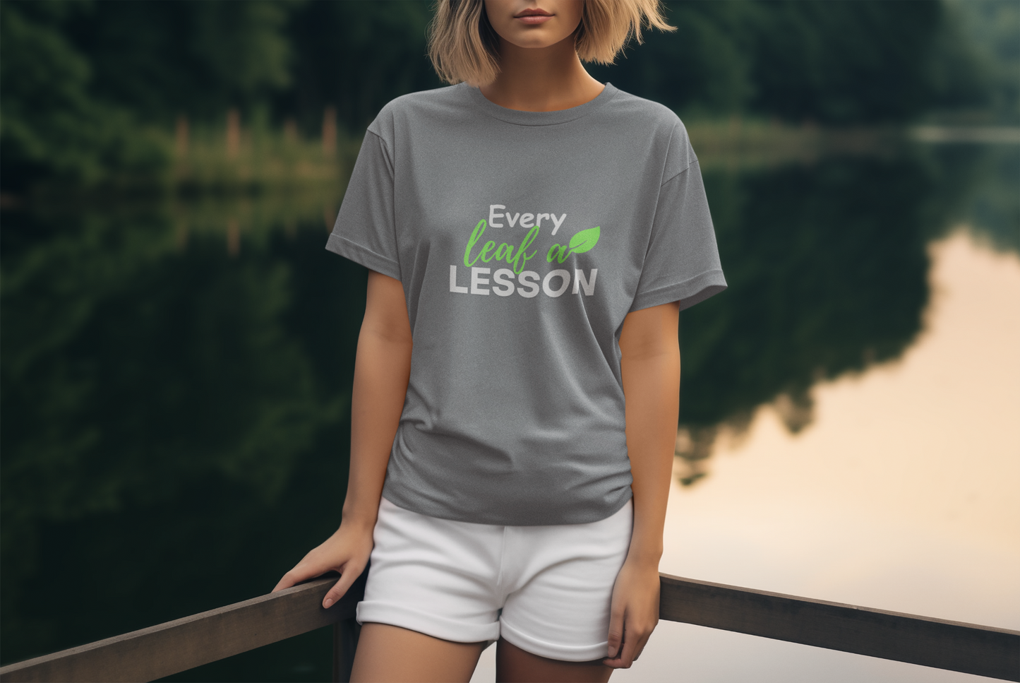 Unisex Nature Tee – Every Leaf a Lesson | Softstyle Shirt with Twill Shoulders & Ribbed Collar