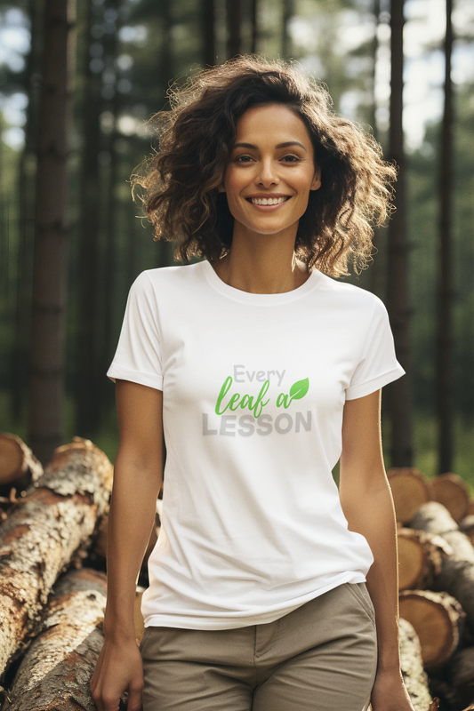Unisex Nature Tee – Every Leaf a Lesson | Softstyle Shirt with Twill Shoulders & Ribbed Collar