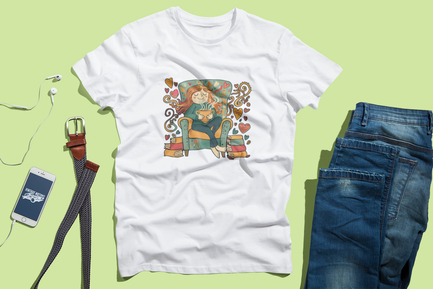 Coffee & Relax Women's T-Shirt Soft Cotton Tee for Moms, Casual Everyday Wear, Gift for Her, Relaxed Fit Shirt