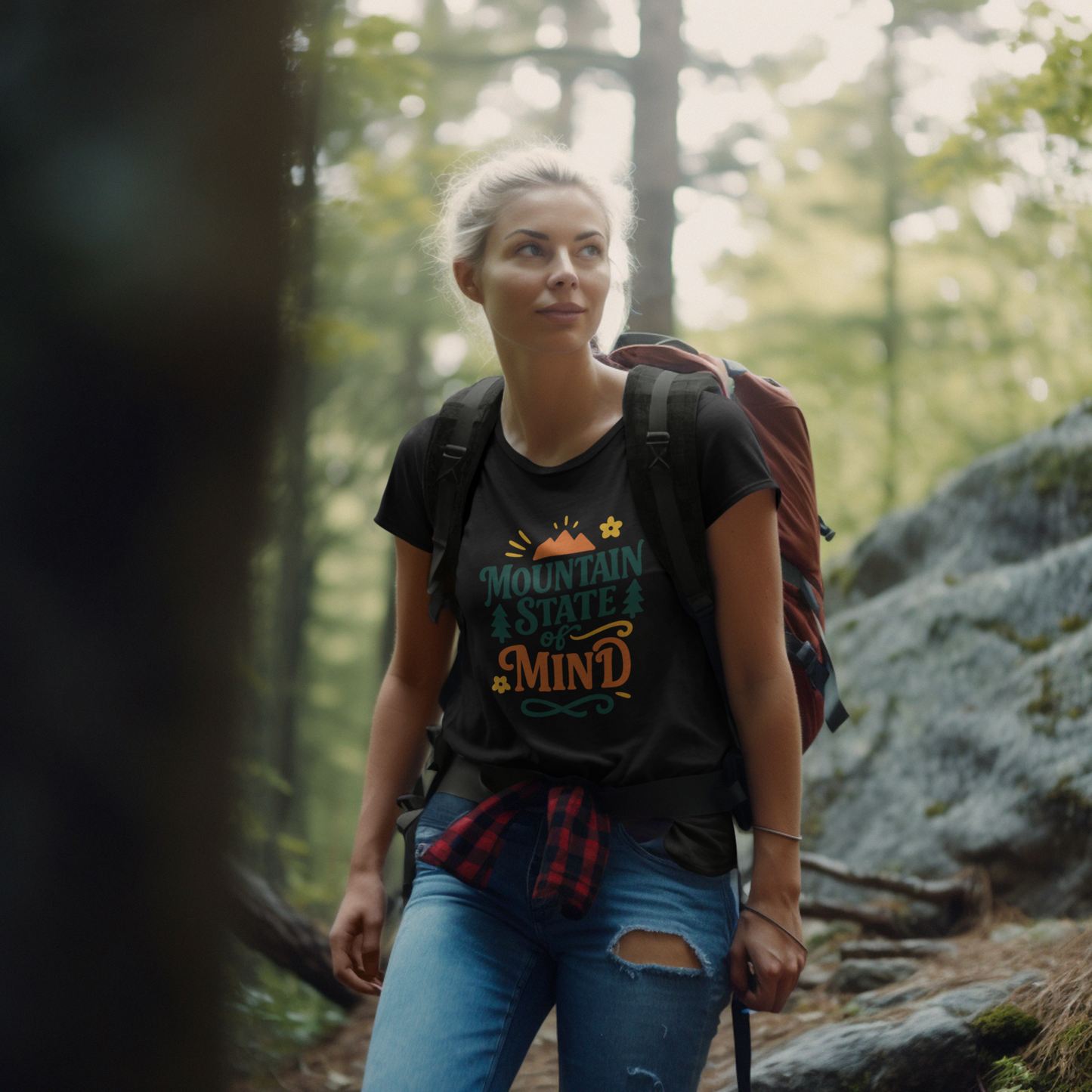 Mountain State of Mind Tee, Adventure T-Shirt, Nature Lover Gift, Trendy Cotton Shirt, Outdoor Enthusiast Apparel, Summer Outfit
