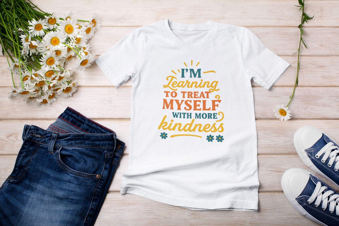 Self Care Message Tee Kindness Shirt Motivational T Shirt Gift for Friends Affirmation Apparel Comfortable Casual Outfit