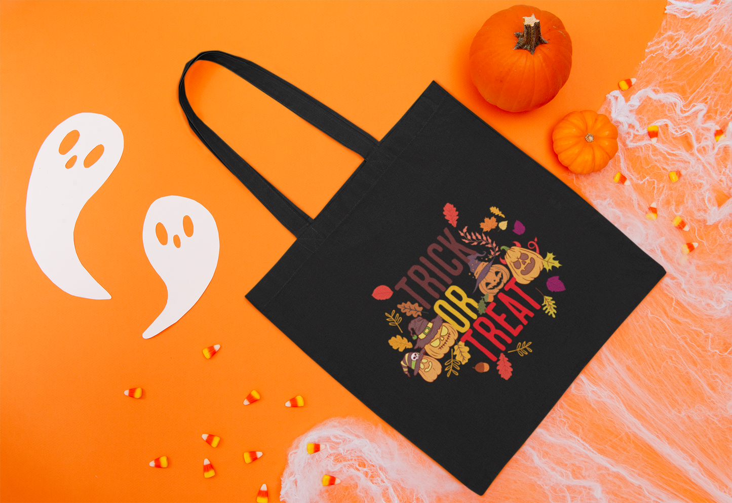 Halloween Cotton Canvas Tote – Reusable Trick or Treat Shopper, Spooky Gift Bag, Fall Festival Tote, Eco-Friendly Holiday Accessory