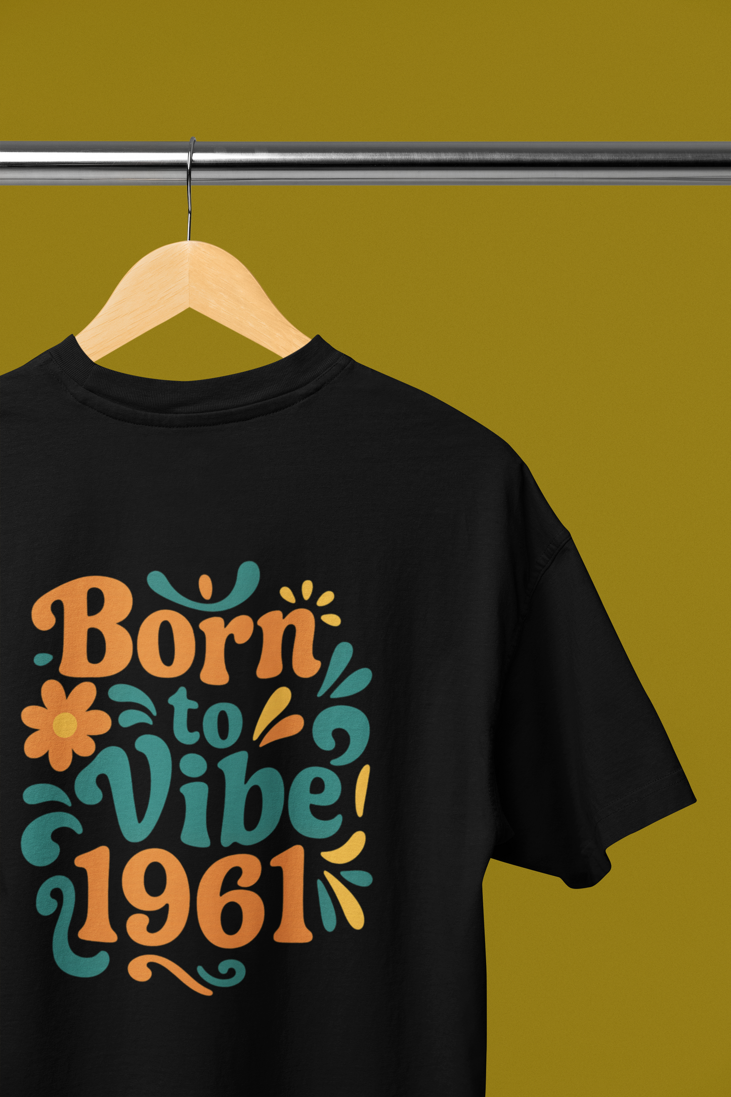 Retro Vibe T-Shirt Born to Vibe 1961 Cotton Tee, Unisex Vintage Shirt, 60s Style Top, Birthday Gift, Casual Everyday Apparel