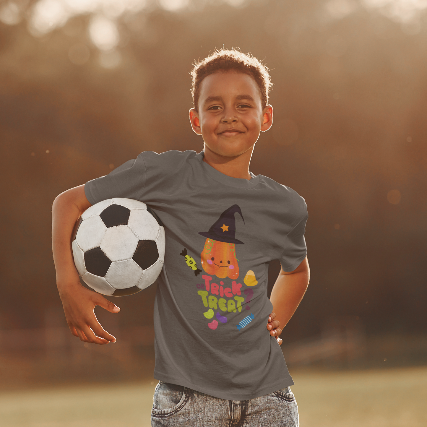 Whimsical Halloween Kids Tee, Trick or Treat Shirt, Fun Kids Costume Top, Holiday Children Apparel, Spooky Halloween T-Shirt