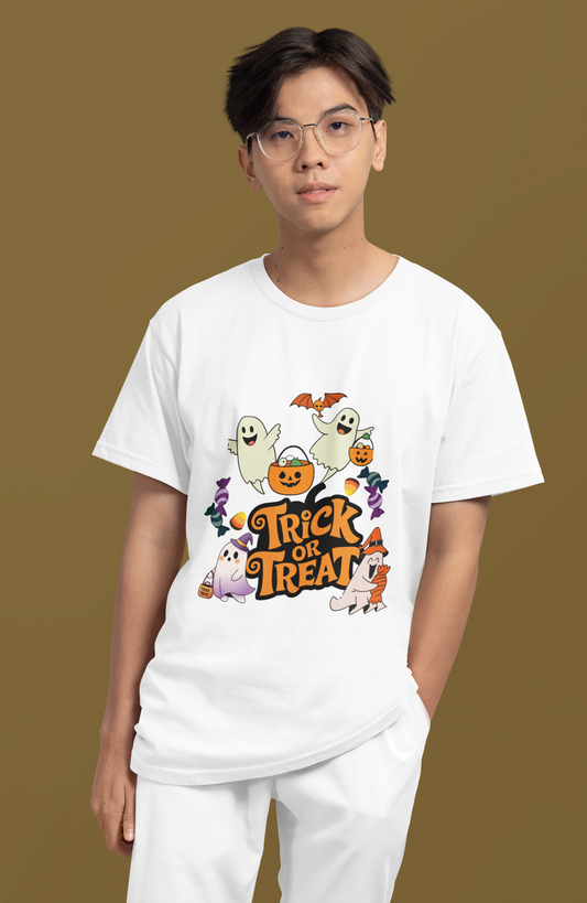 Kids Halloween T-Shirt, Trick or Treat Tee, Spooky Kids Shirt, Cute Halloween Top, Kids Costume Shirt, Halloween Gift Idea