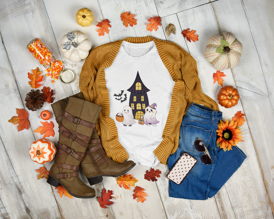 Kids Halloween Ghost Tee | Fun Trick-or-Treat Shirt, Spooky Party Outfit, Halloween Costume, Cute Kids Tee, Fall Celebration Gear