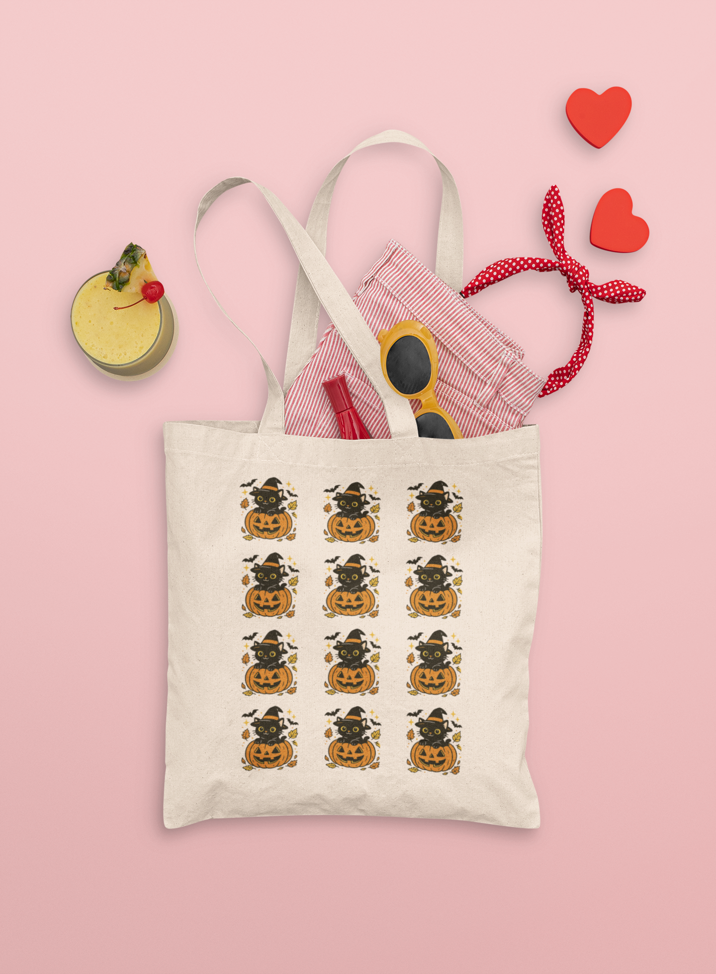 Halloween Pumpkin Tote Bag Eco-Friendly Trick or Treat Bag, Fall Market Tote, Cute Seasonal Gift for Halloween Lovers