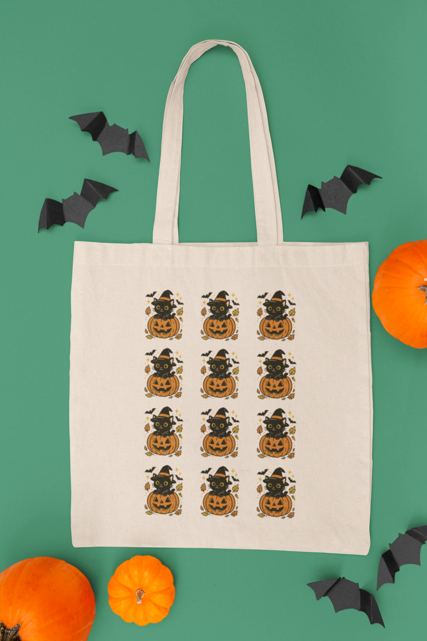 Halloween Pumpkin Tote Bag Eco-Friendly Trick or Treat Bag, Fall Market Tote, Cute Seasonal Gift for Halloween Lovers
