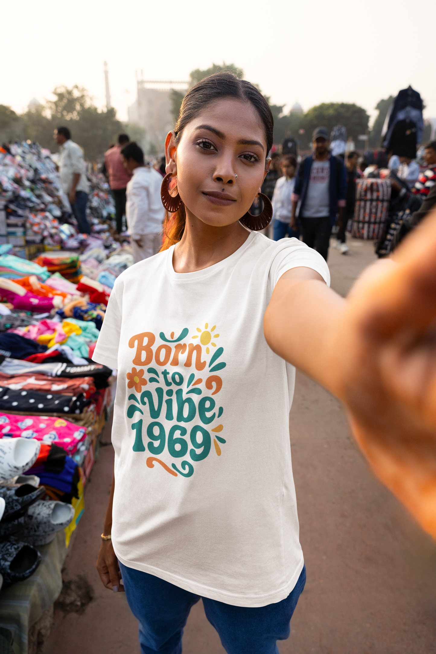 Retro Vibe T-Shirt Born to Vibe 1969 Cotton Tee, Unisex Vintage Shirt, 60s Style Top, Birthday Gift, Casual Everyday Apparel