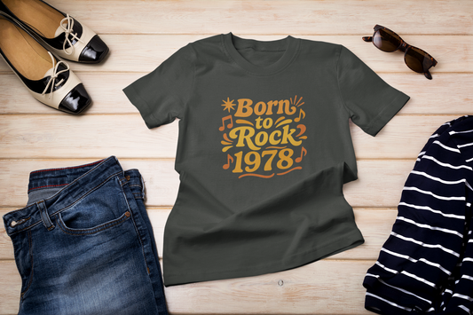 Retro Vibe T-Shirt Born to Vibe 1978 Cotton Tee, Unisex Vintage Shirt, 70s Style Top, Birthday Gift, Casual Everyday Apparel