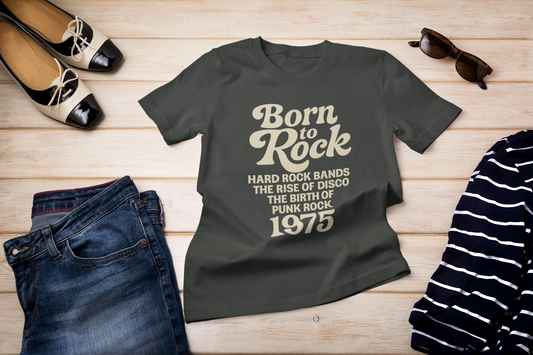 Retro Vibe T-Shirt Born to Vibe 1975 Cotton Tee, Unisex Vintage Shirt, 70s Style Top, Birthday Gift, Casual Everyday Apparel