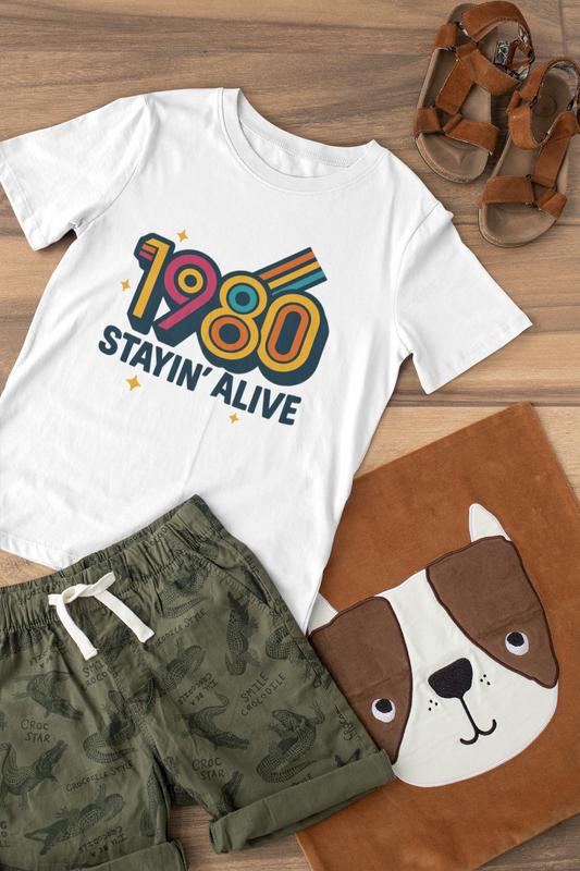 Retro Vibe 1980 T-Shirt Born to Vibe Cotton Tee, Vintage 80s Style Unisex Shirt, Birthday Gift, Casual Everyday Top