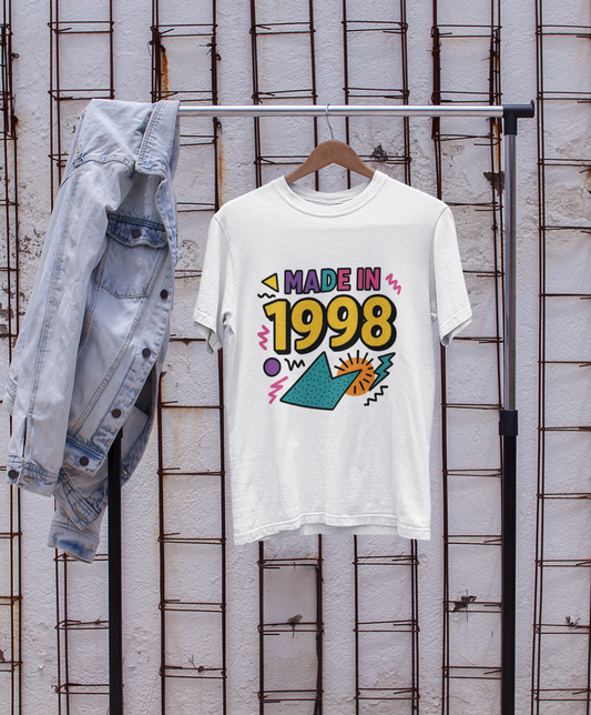 Made in 1998 Shirt Retro 90s Birthday T-Shirt Birth Year Gift