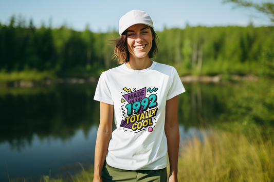 Made in 1992 Totally Cool T-Shirt Retro 90s Birthday Vintage Tee