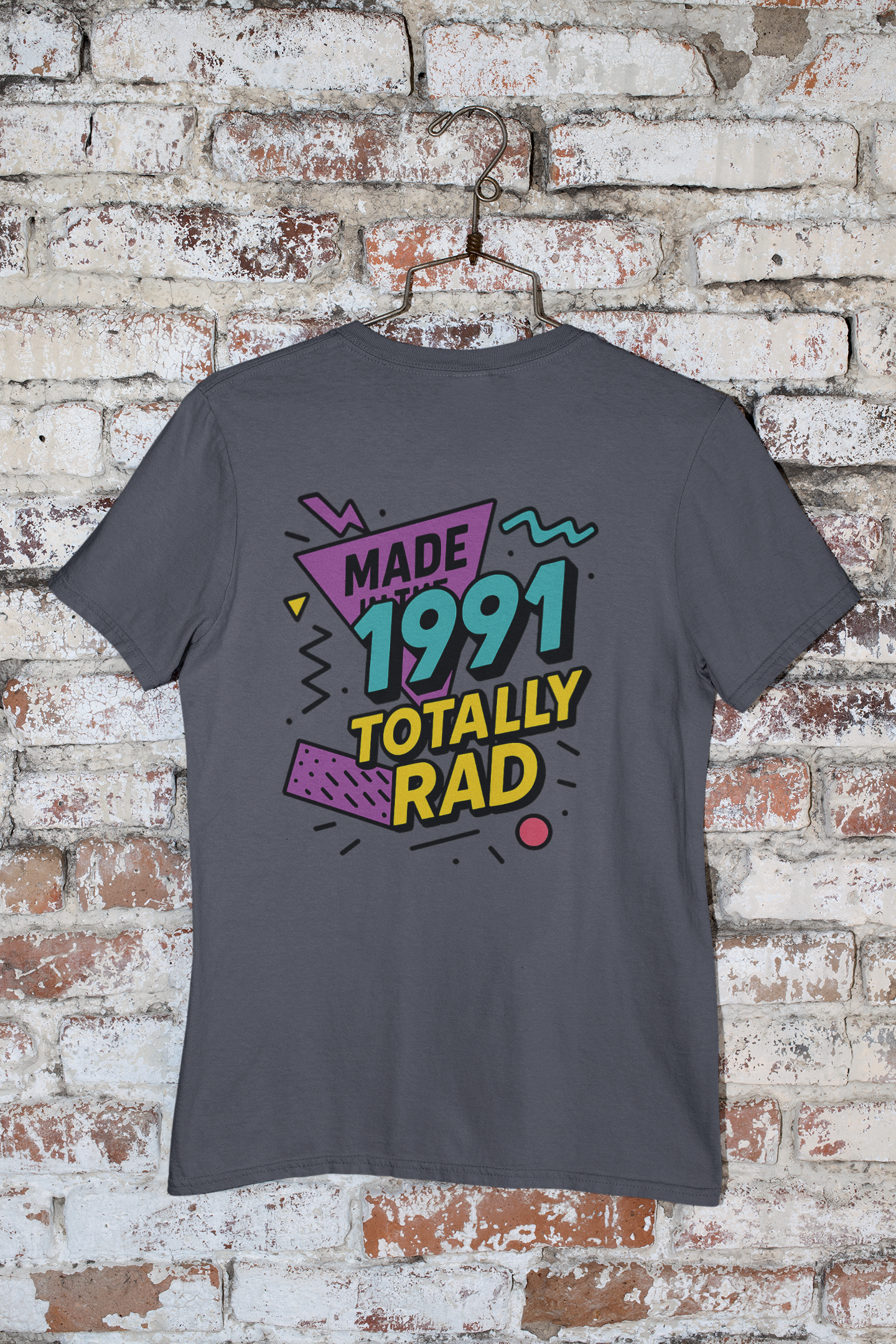 Made in 1991 Totally Rad T-Shirt Retro 90s Birthday Vintage Tee