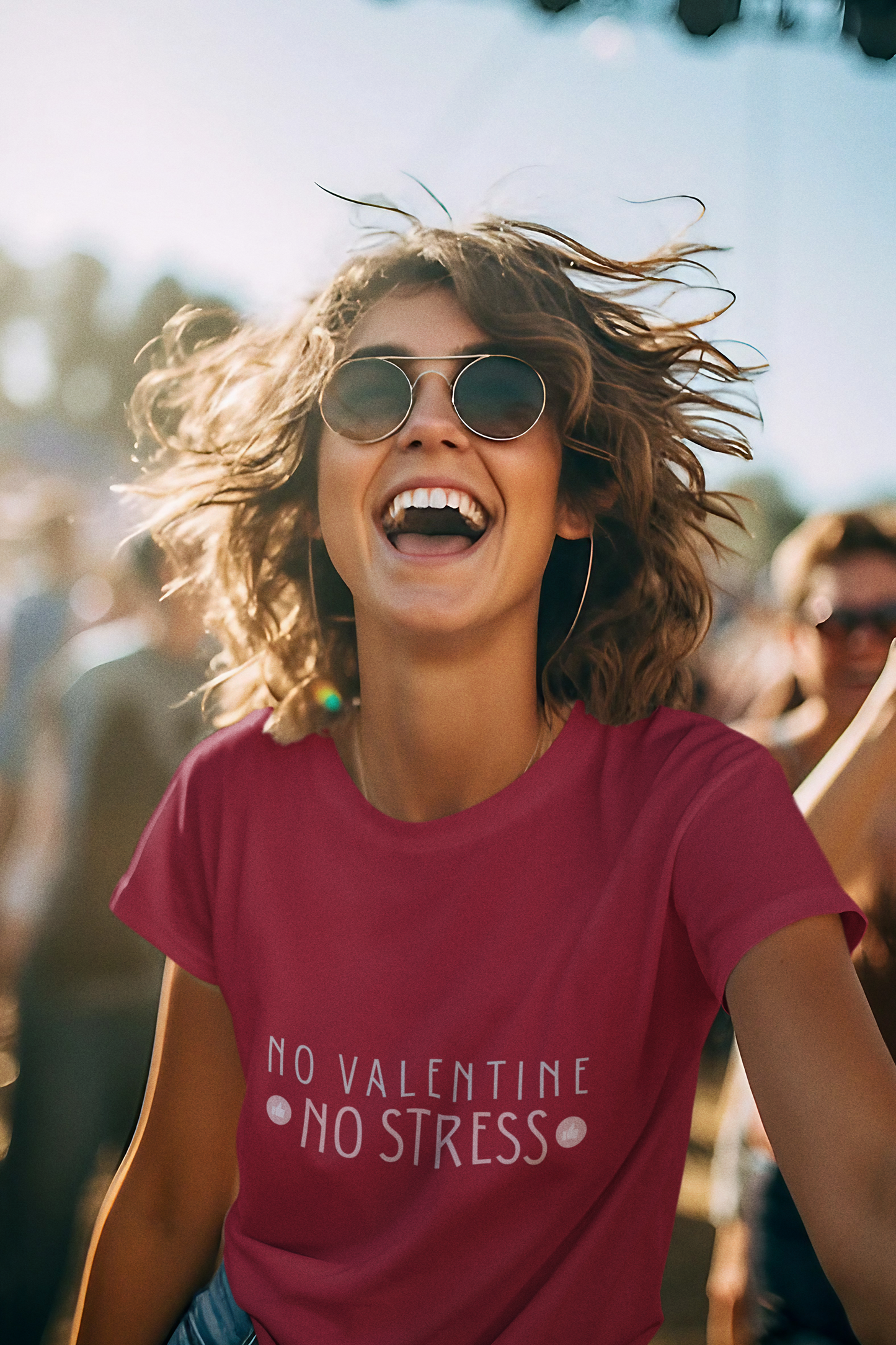 No Valentine No Stress T-Shirt | Valentine Anti-Romance Tee