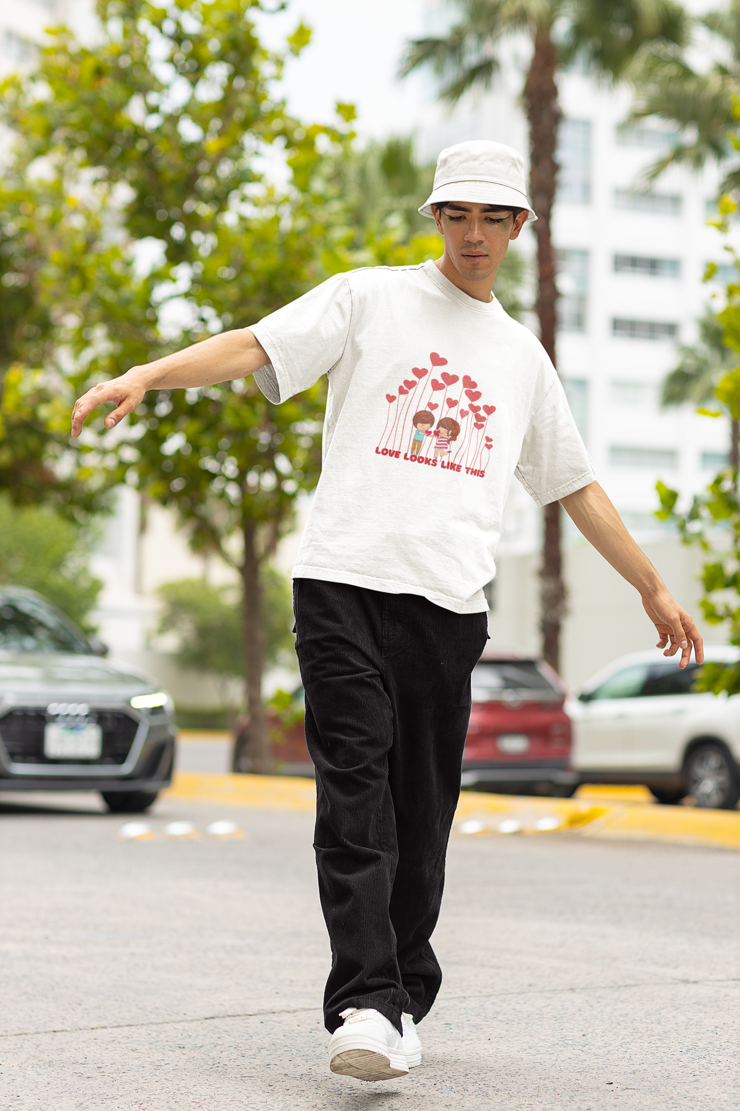 Love Looks Like This T-Shirt | Cute Couple Valentine Graphic Tee | Romantic Heart Shirt