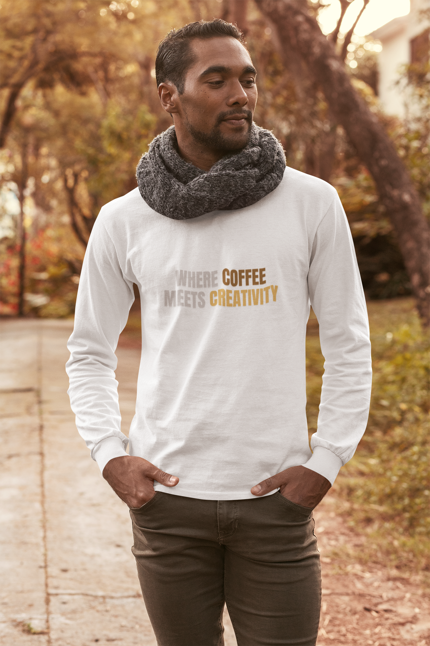 Where Coffee Meets Creativity Long Sleeve Tee | Coffee Shirt | Creative Studio Tee