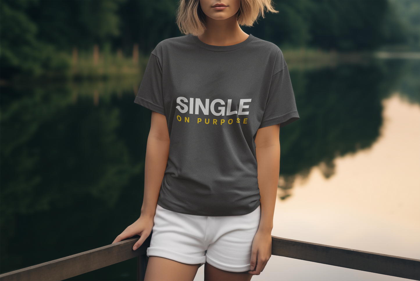 Single On Purpose T-Shirt | Minimalist Statement Graphic Tee | Unisex Cotton Shirt