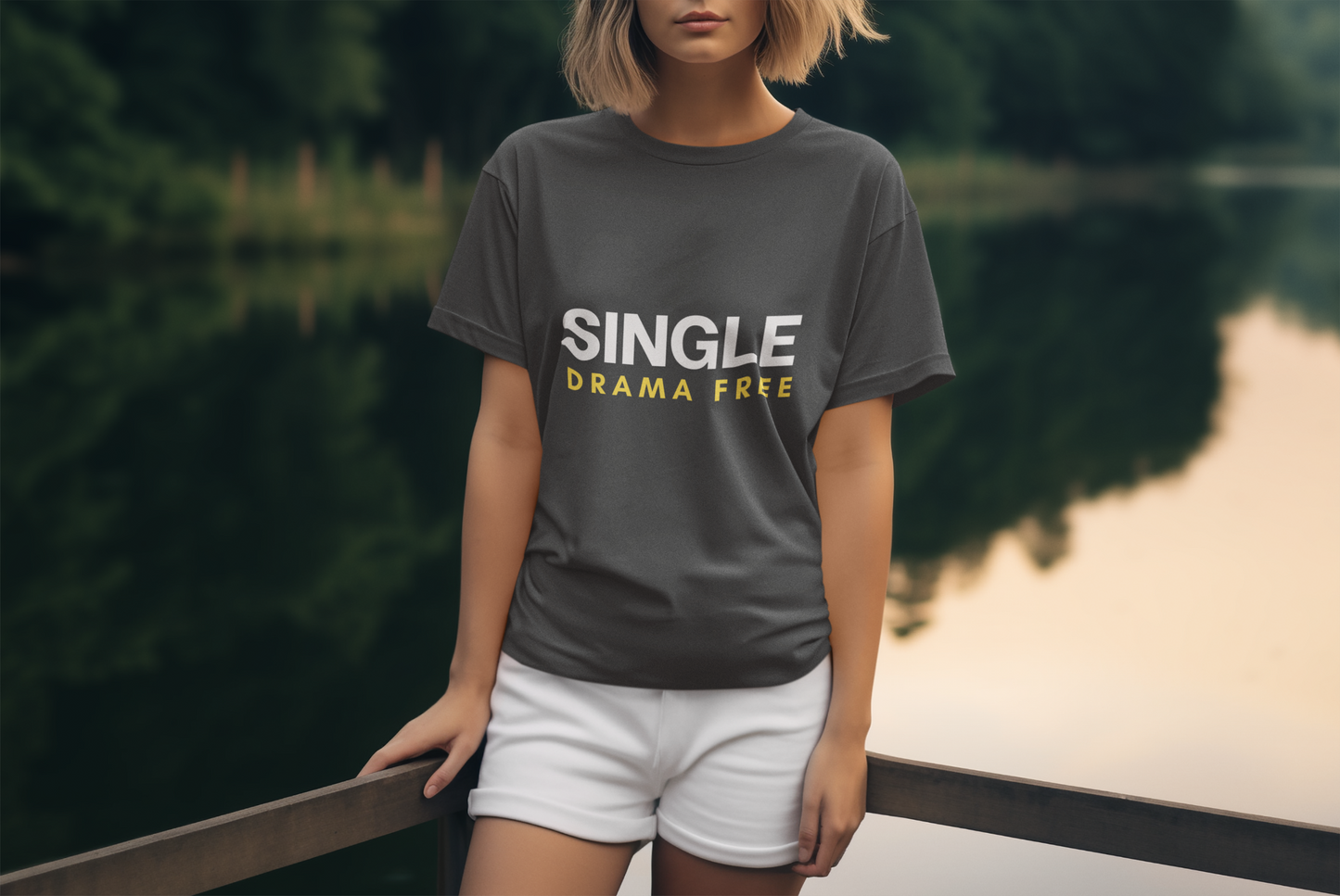 Single Drama Free T-Shirt | Funny Single Life Slogan Tee | Unisex Graphic Shirt