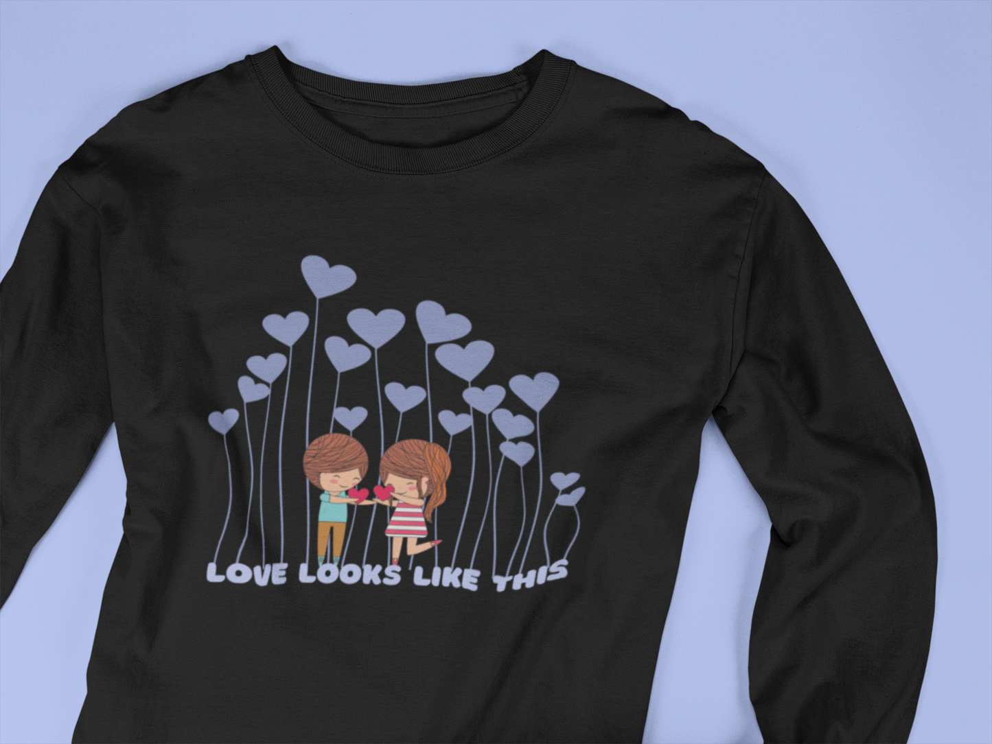Love Looks Like This Shirt | Couple Hearts Long Sleeve Tee