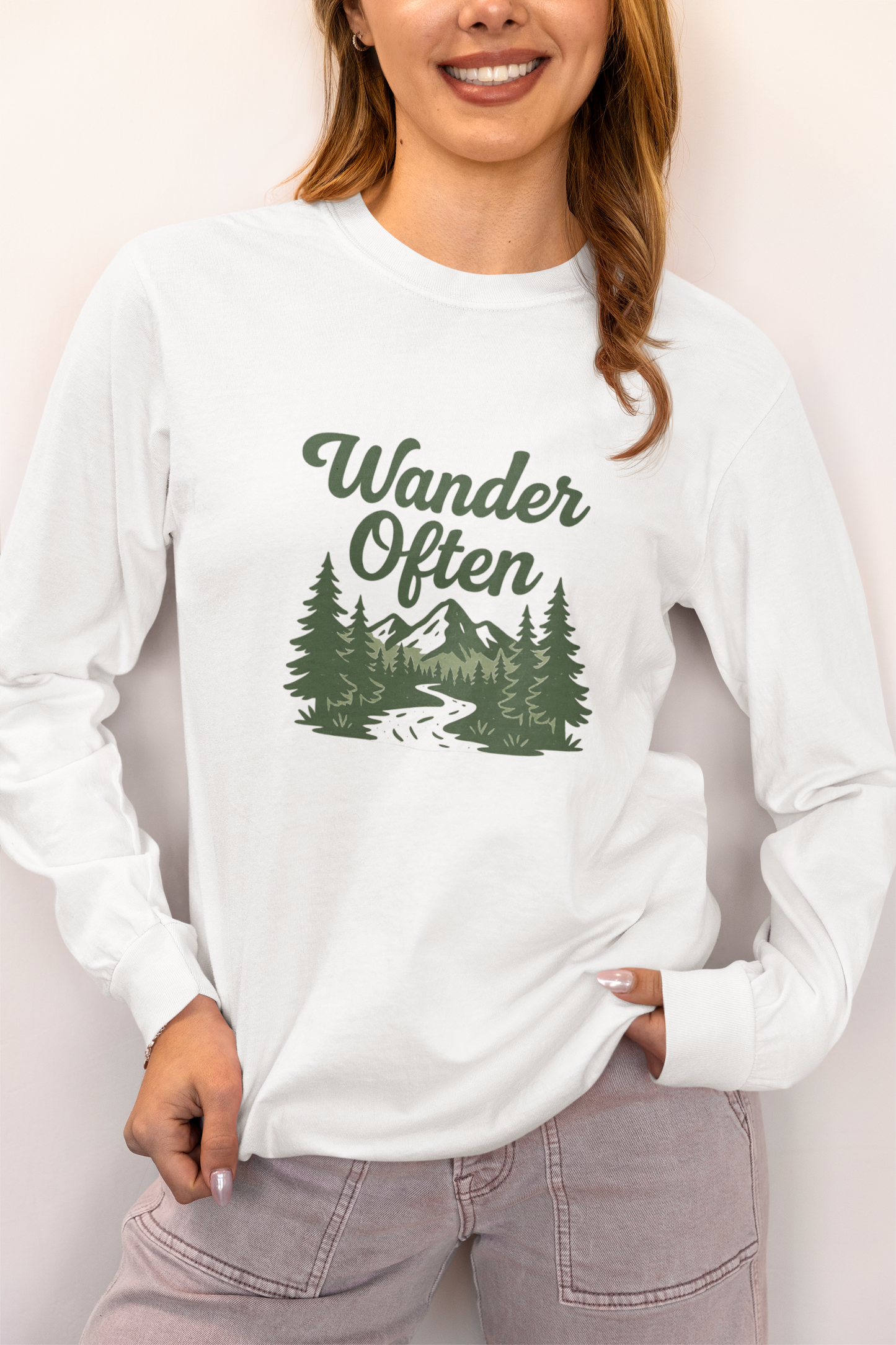 Wander Often Shirt | Hiking Long Sleeve Tee | Nature Lover Graphic