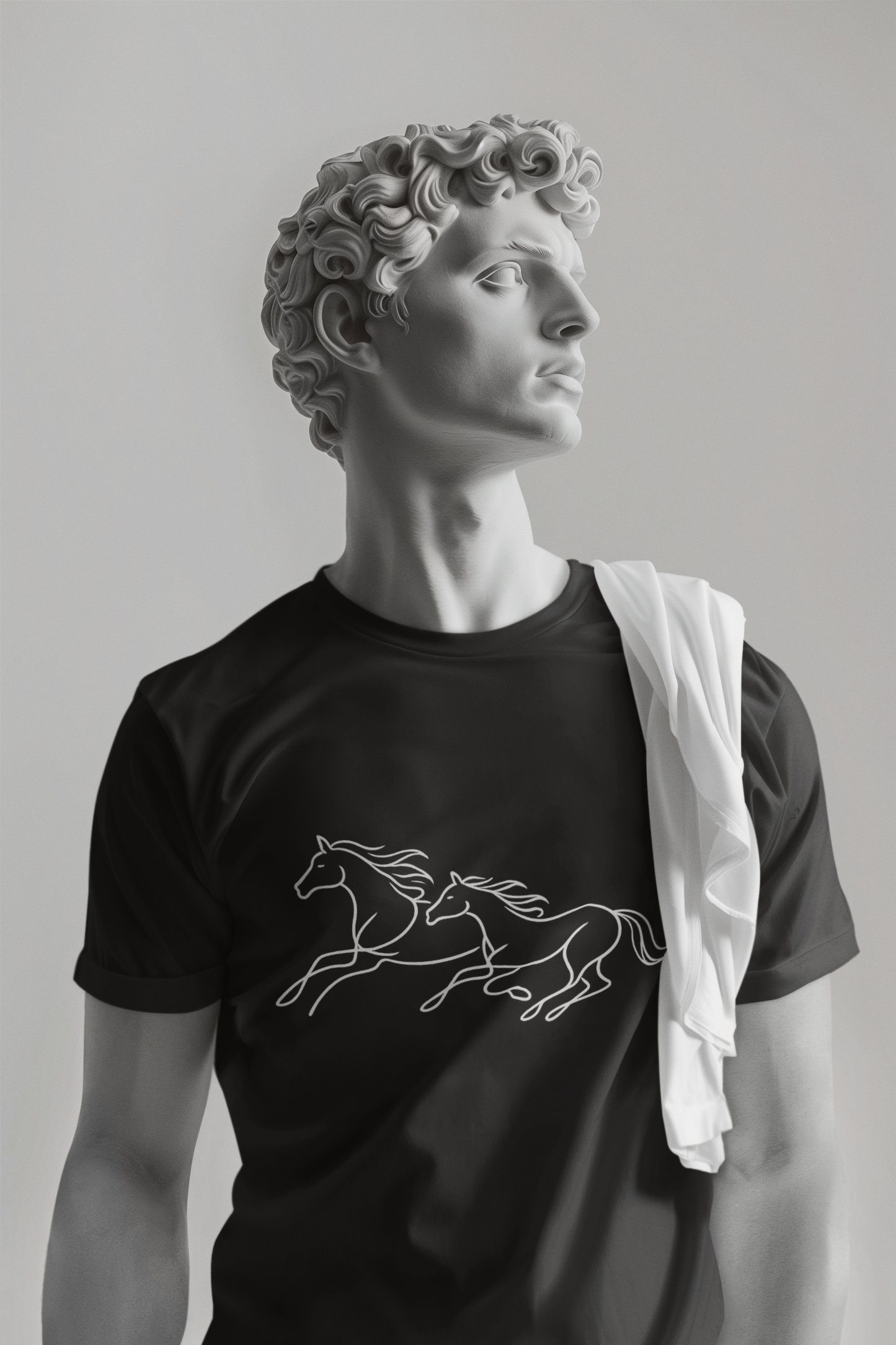 Running Horses T-Shirt — Minimal Line Art Horse Tee