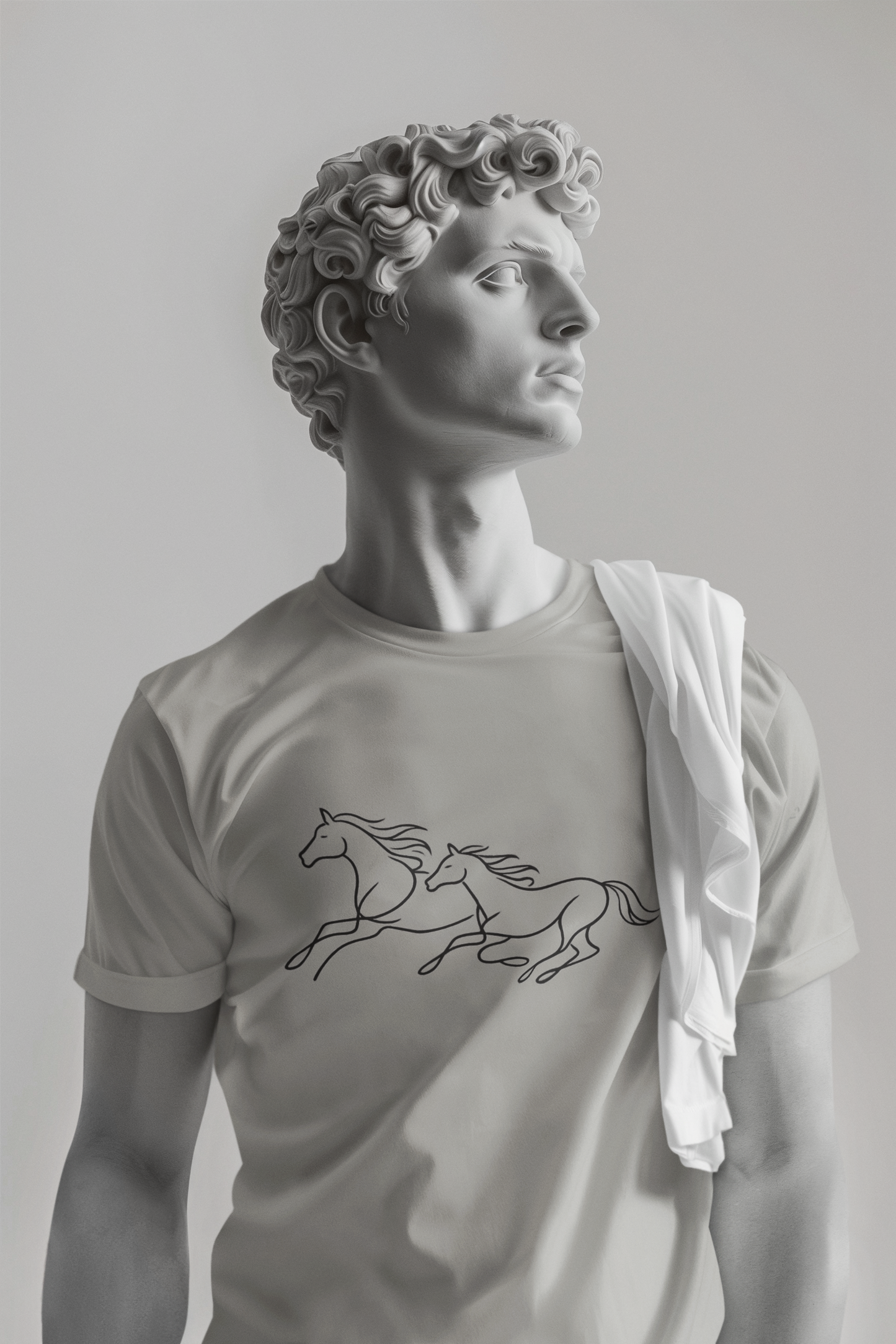 Running Horses T-Shirt — Minimal Line Art Horse Tee