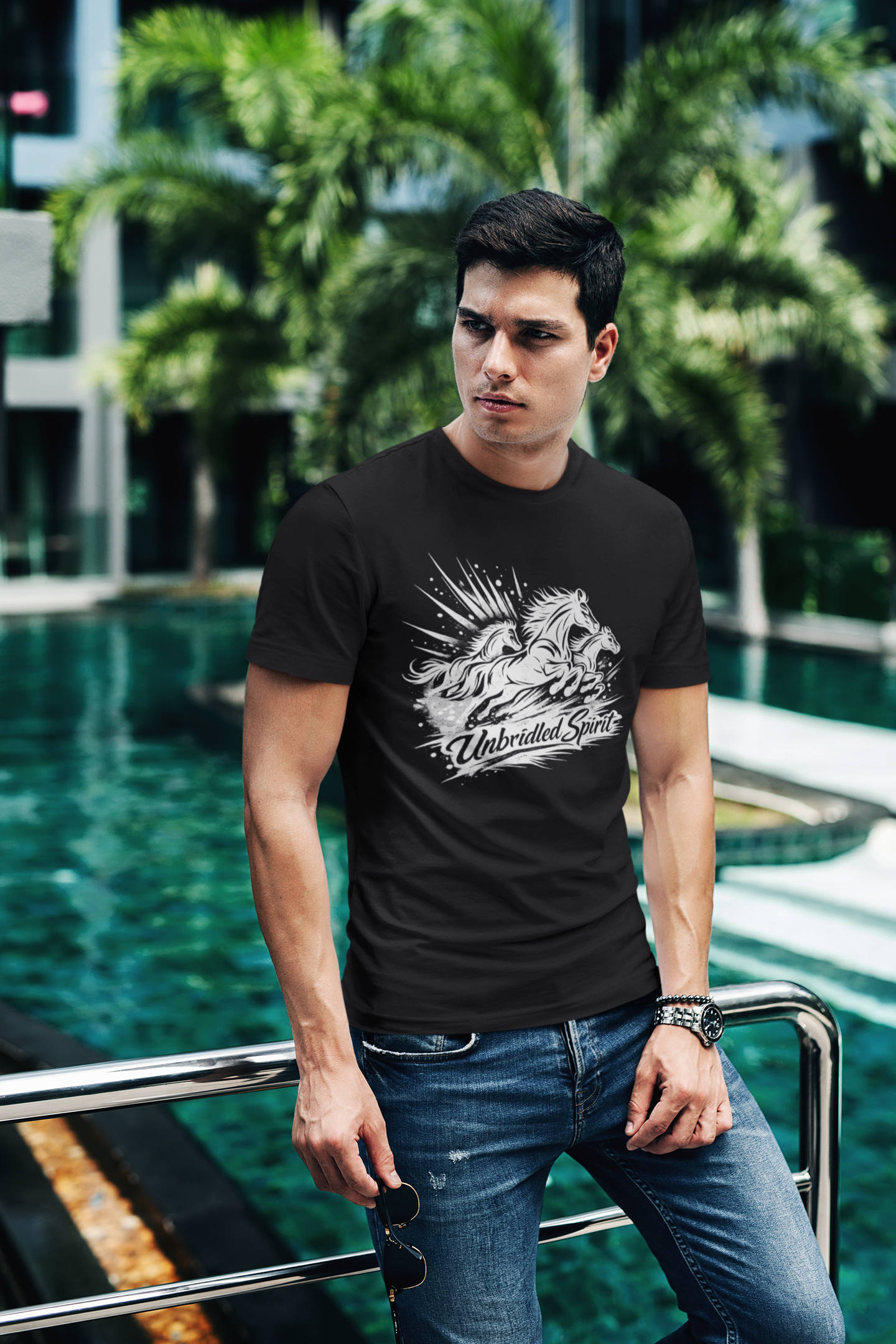 Unbridled Spirit Horse T-Shirt | Running Horses Graphic Tee | Equestrian Lover Gift | Unisex Cotton Shirt