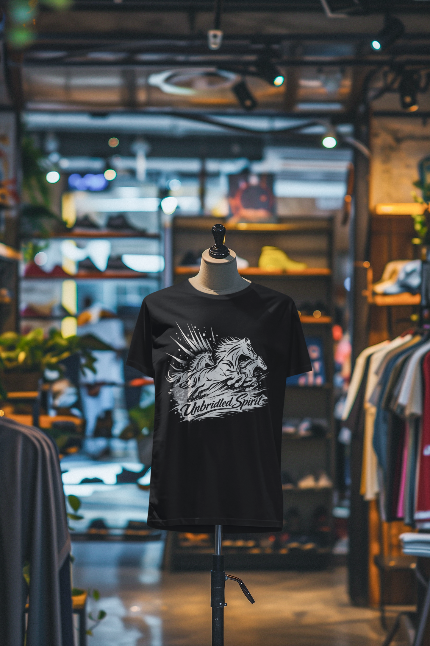 Unbridled Spirit Horse T-Shirt | Running Horses Graphic Tee | Equestrian Lover Gift | Unisex Cotton Shirt