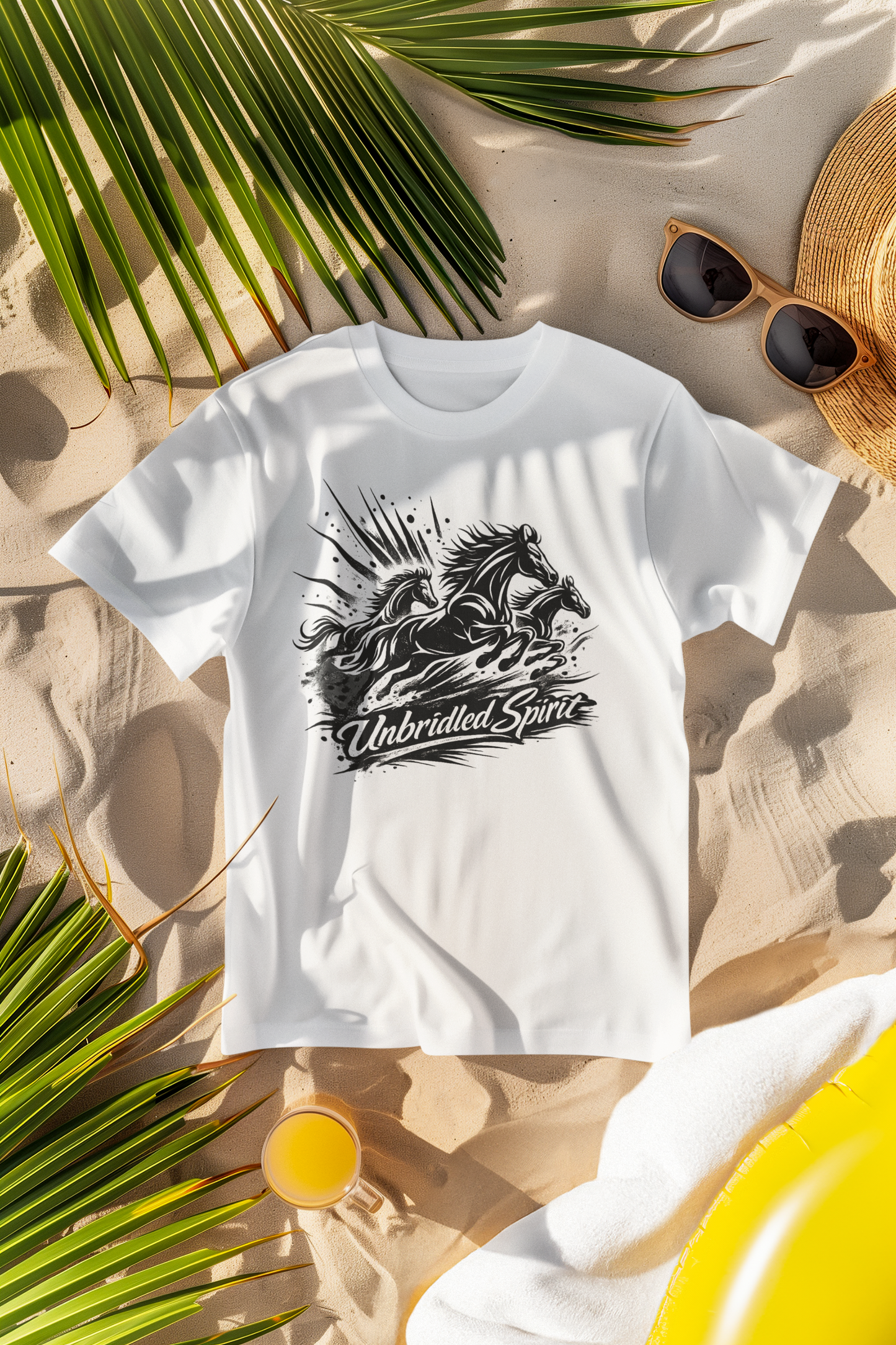 Unbridled Spirit Horse T-Shirt | Running Horses Graphic Tee | Equestrian Lover Gift | Unisex Cotton Shirt